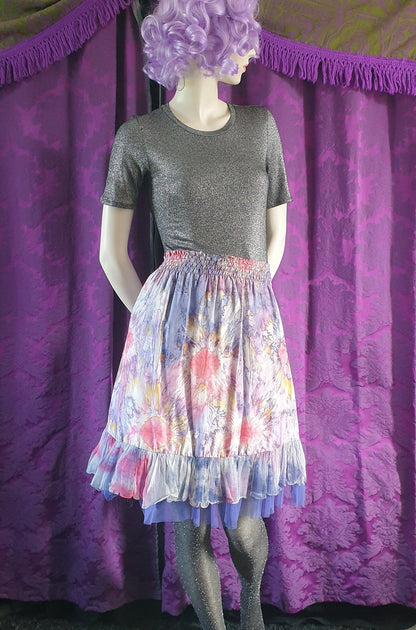 Silk Tie Dye Layered Fairy Festival Skirt