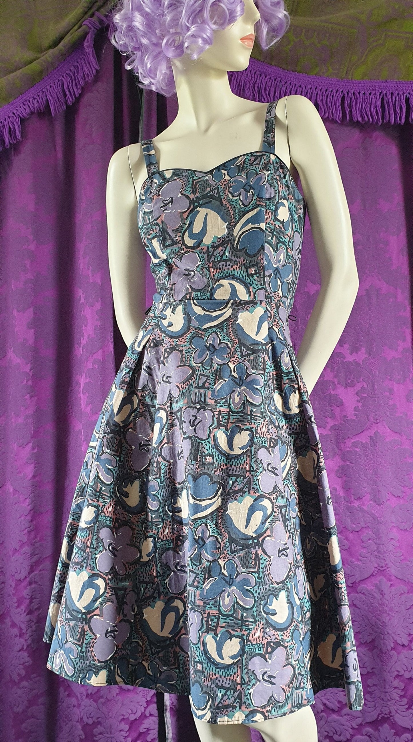 Vintage 1980s Marion Donaldson Cotton Floral Sundress