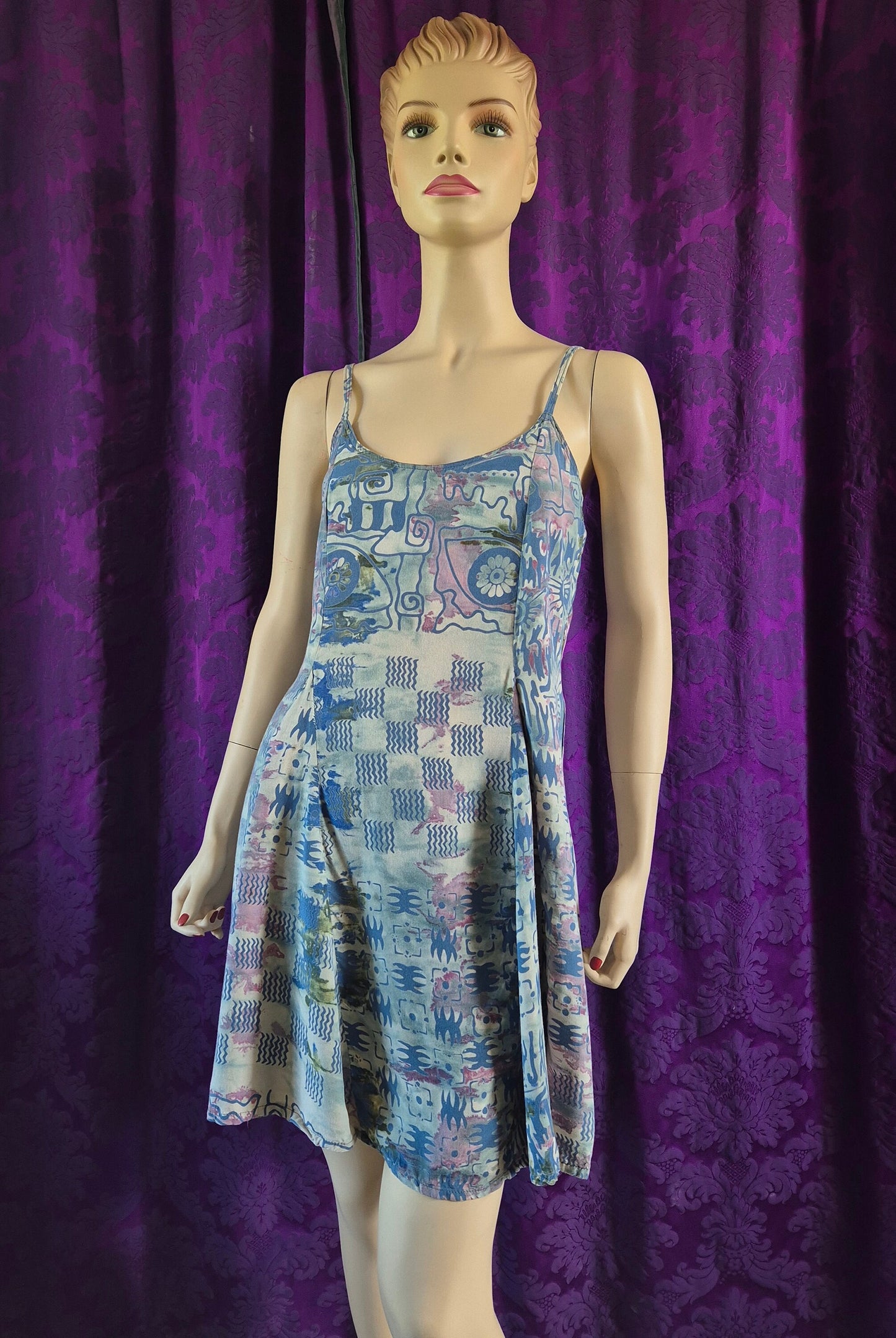 Vintage 90s Batik Print Summer Minidress