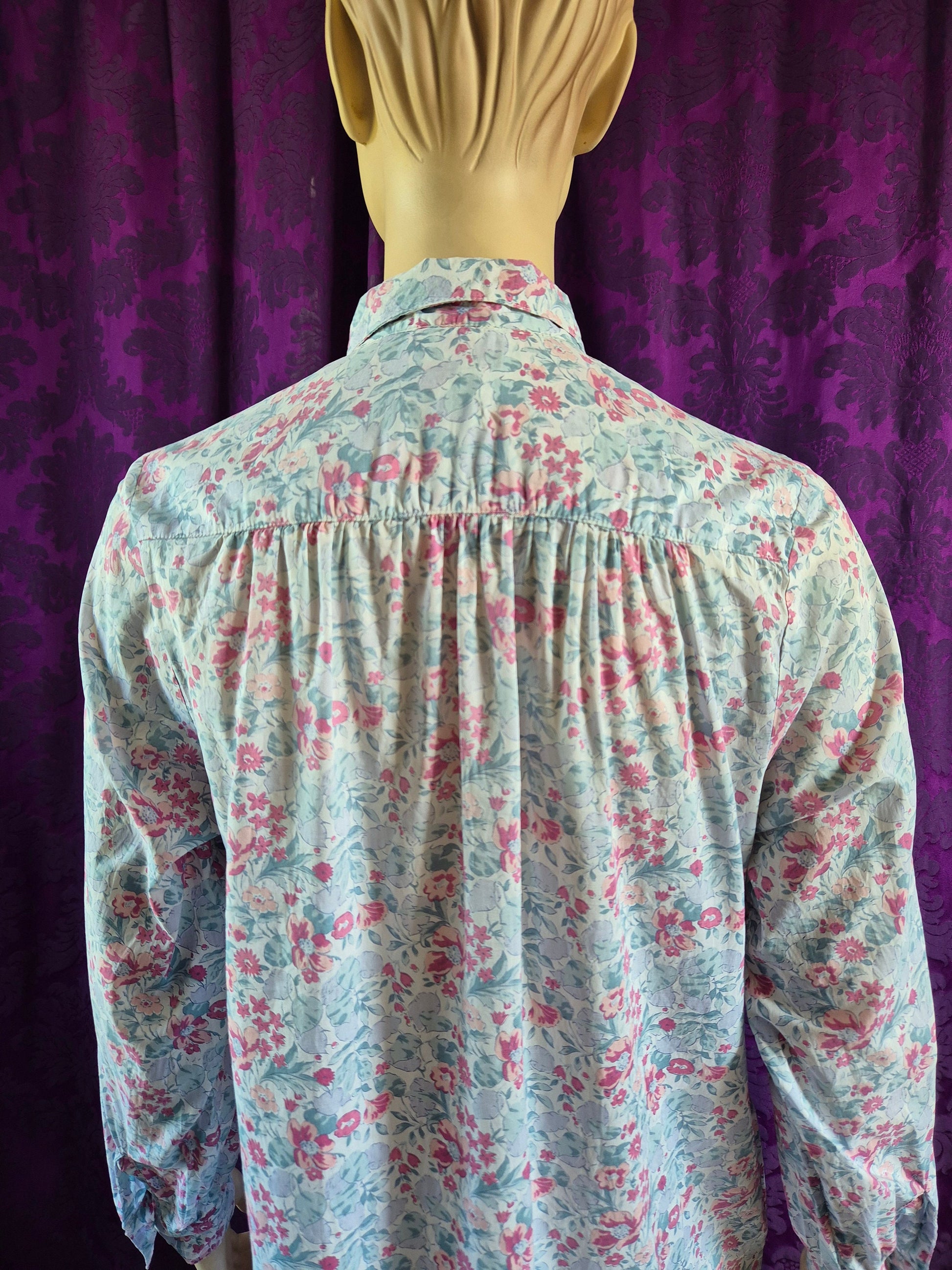 Vintage LIBERTY Tana Lawn Floral Long Night Dress