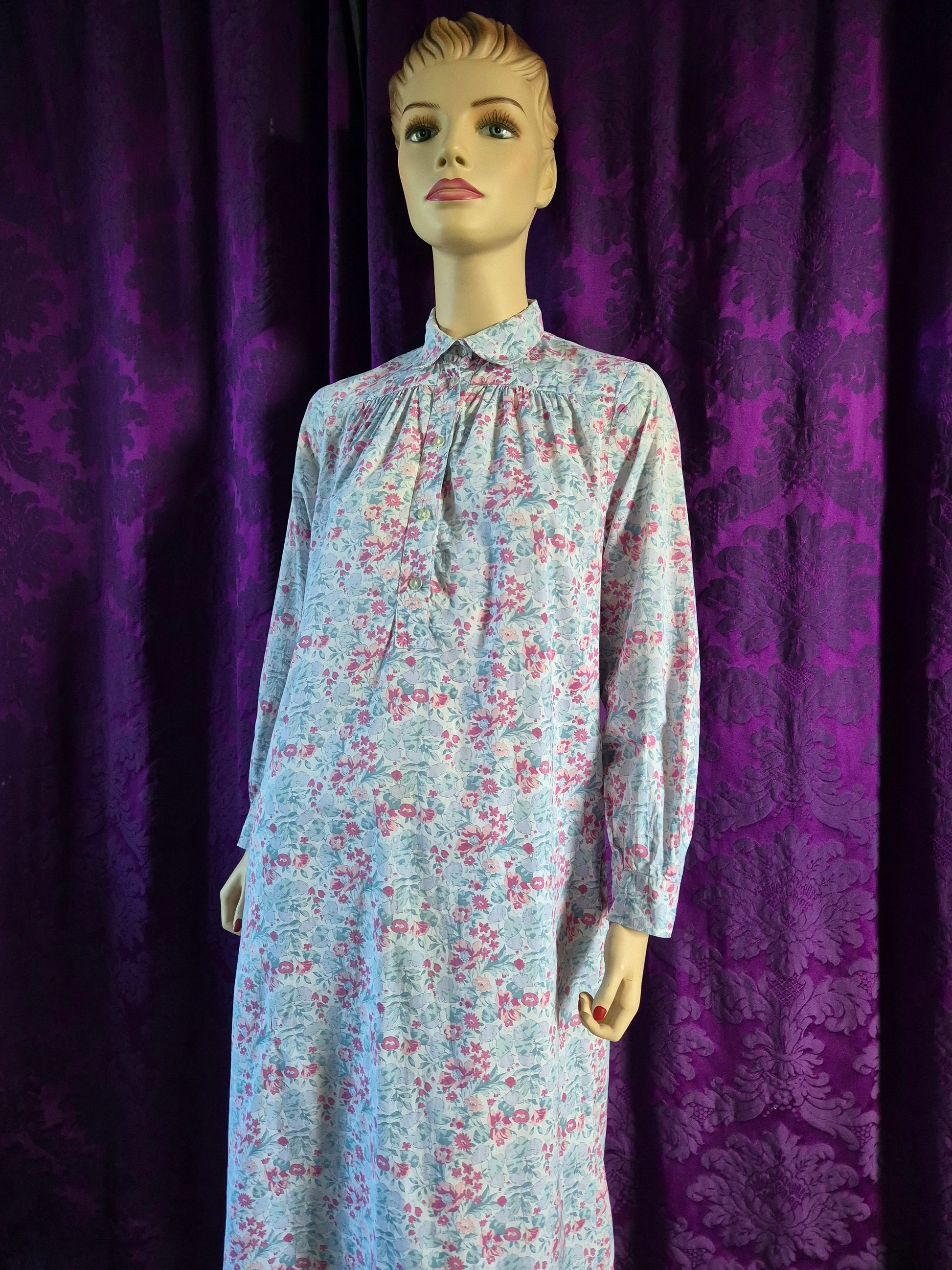 Vintage LIBERTY Tana Lawn Floral Long Night Dress