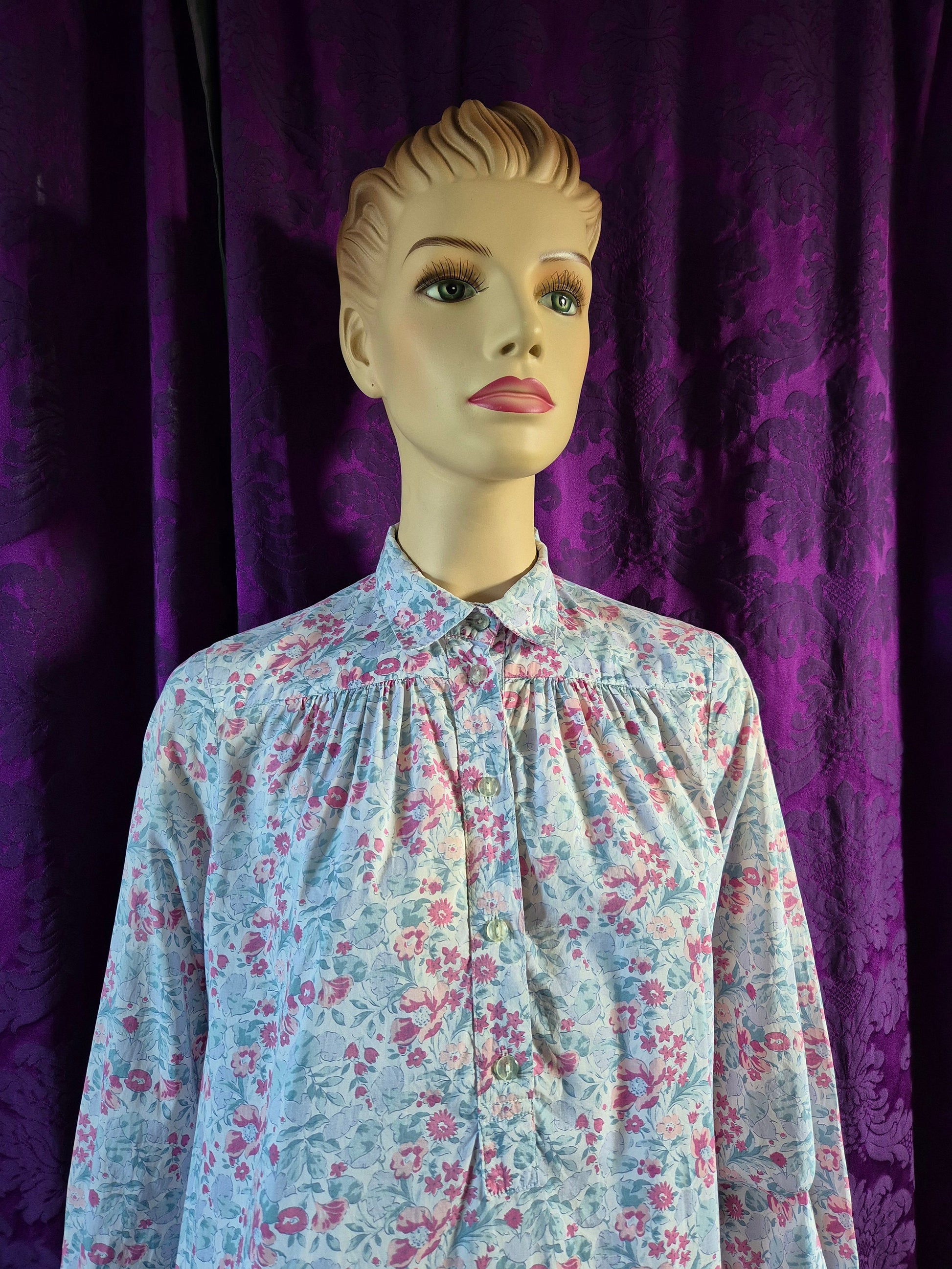 Vintage LIBERTY Tana Lawn Floral Long Night Dress