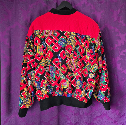 Vintage Crazy Baroque Print Bomber Jacket - Abfab Style