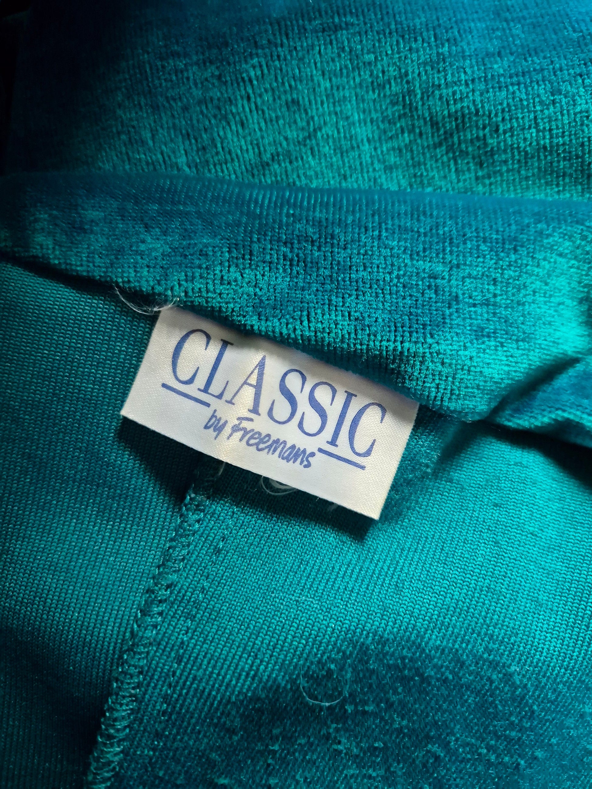 Vintage Peacock Blue Velvet One Shoulder Body-Con Dress