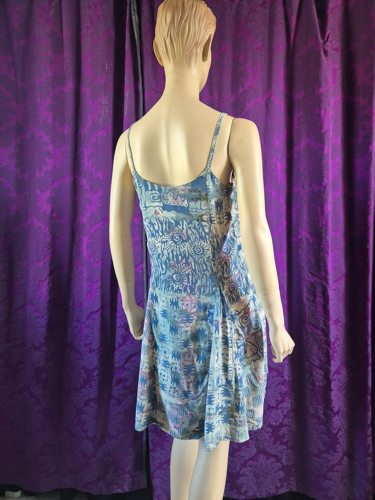 Vintage 90s Batik Print Summer Minidress