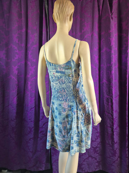 Vintage 90s Batik Print Summer Minidress