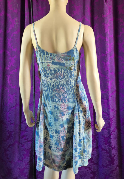 Vintage 90s Batik Print Summer Minidress