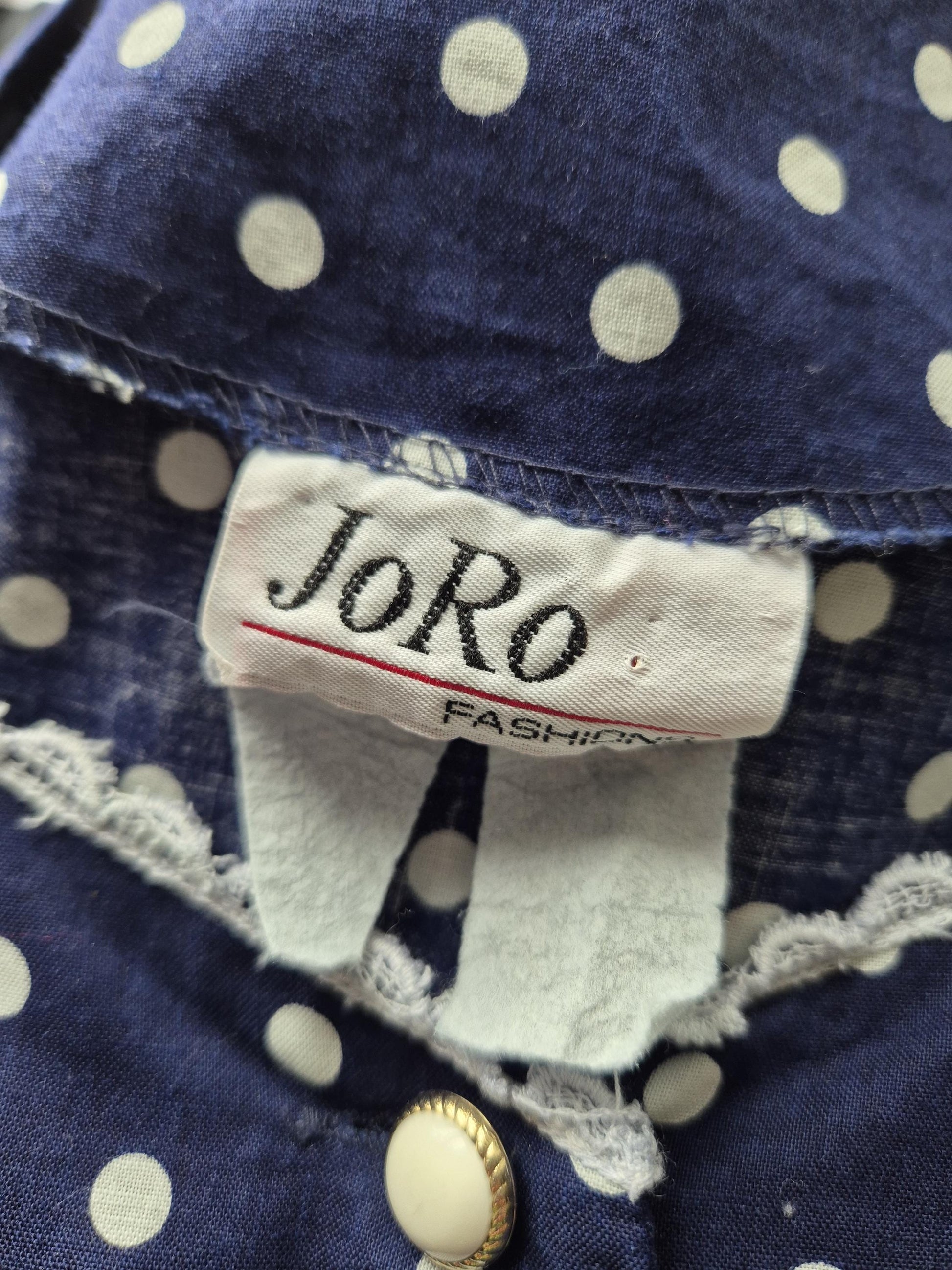 Vintage 1990s Navy Spotted Ra-Ra Nautical Dress