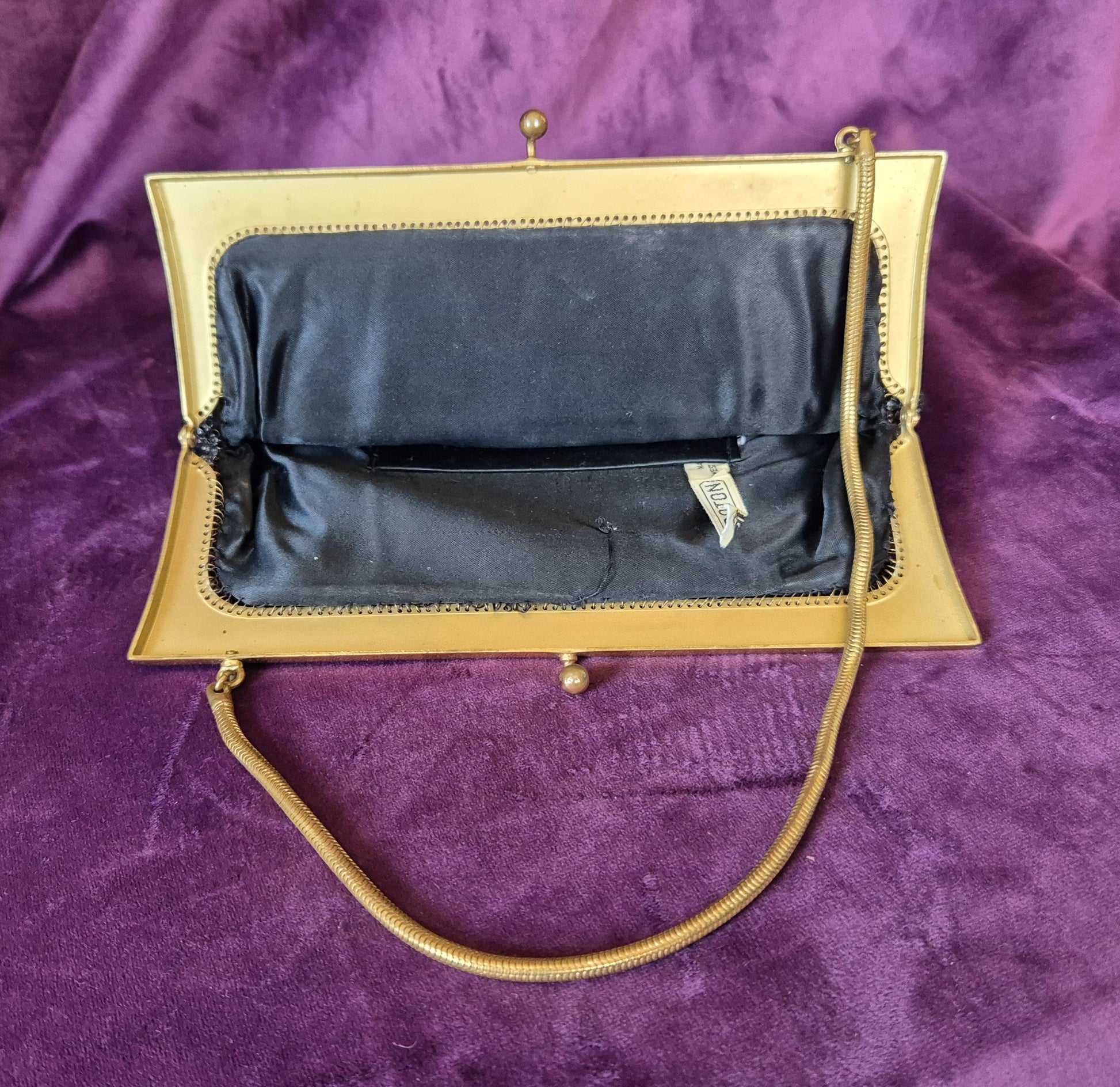 Vintage OROTON Black Mesh Deco Style Handbag
