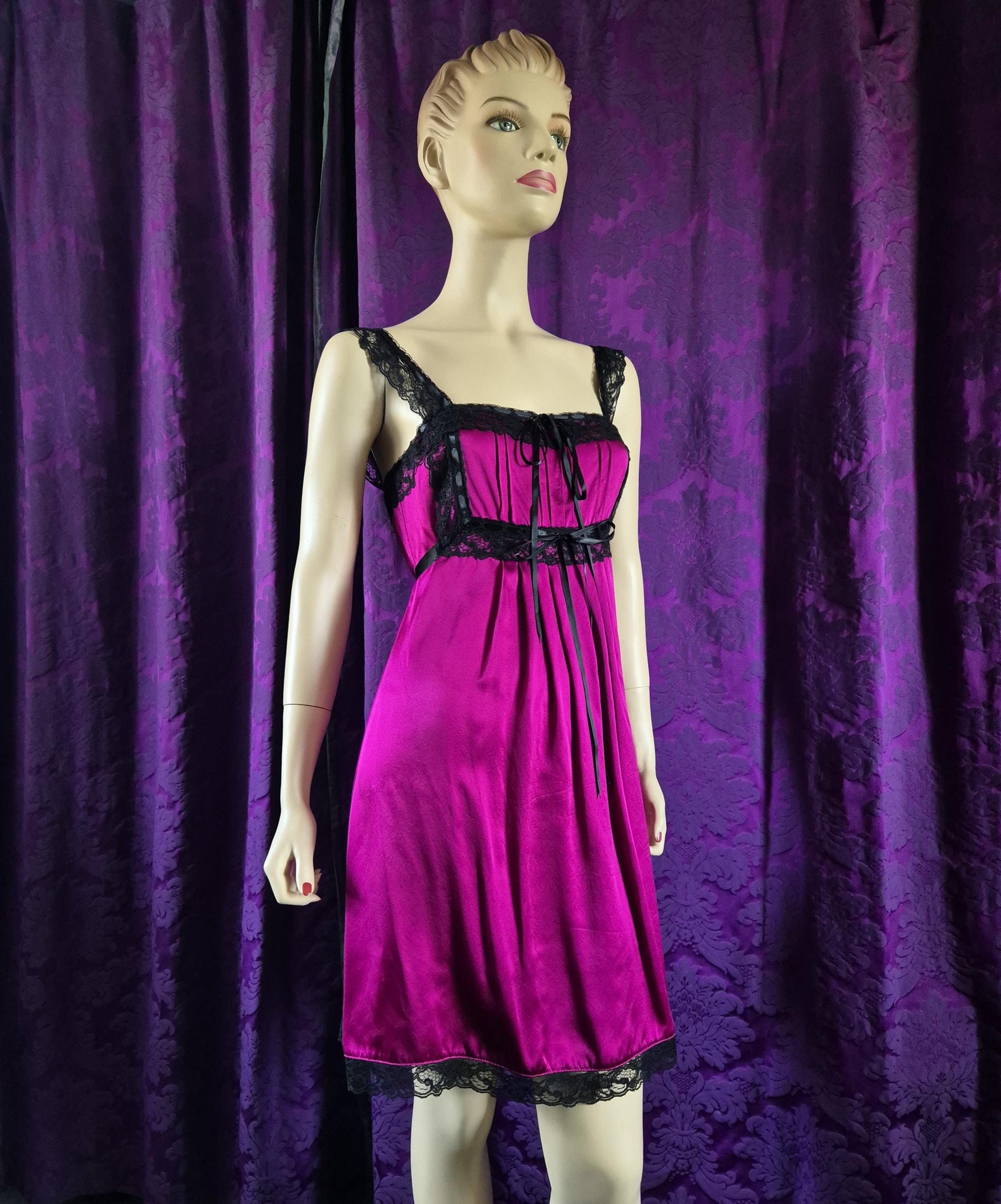 Vintage 90s/Y2K Betsey Johnson Silk Babydoll Slip Dress