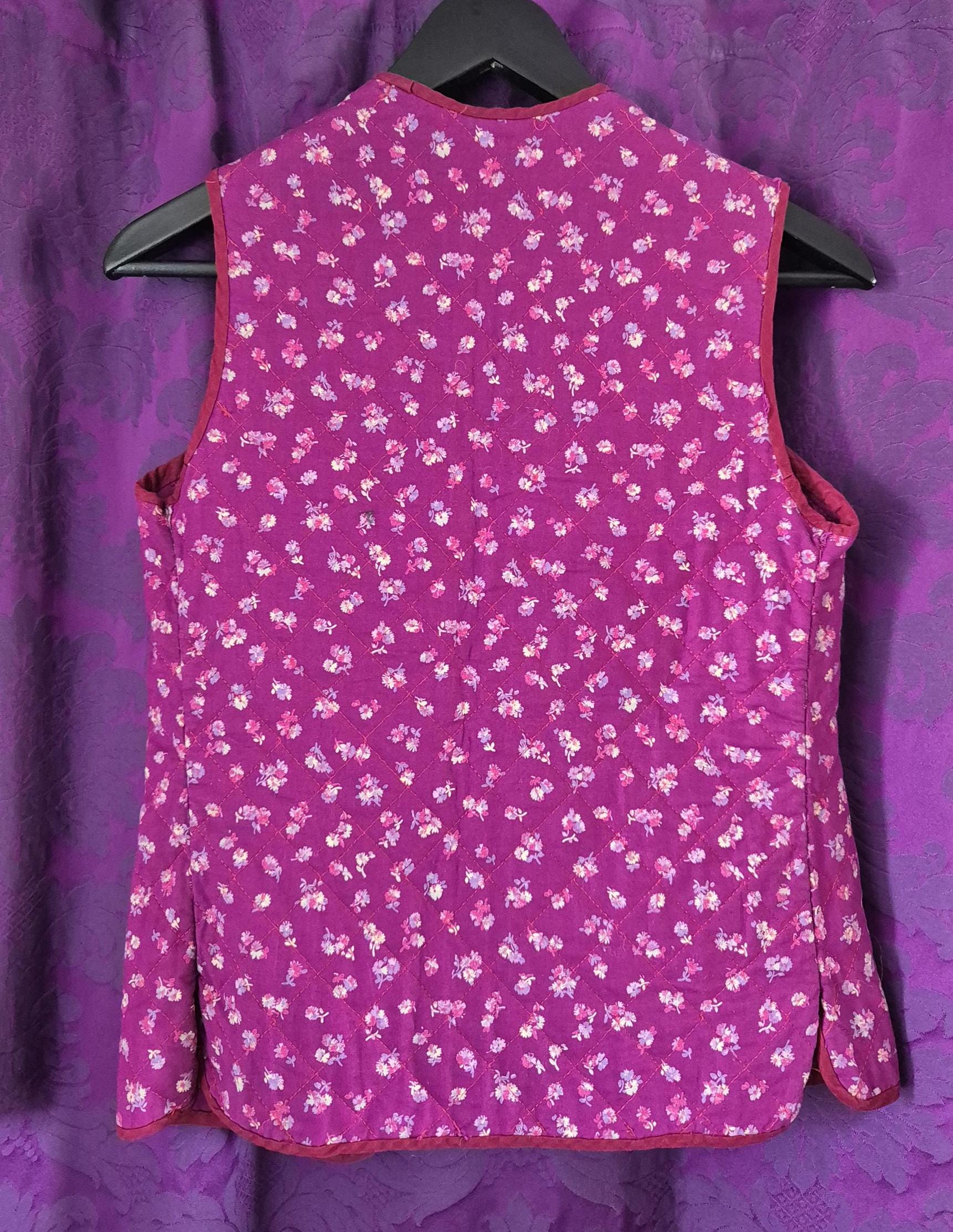 Vintage Handmade Ditzy Floral Boho Quilted Waistcoat