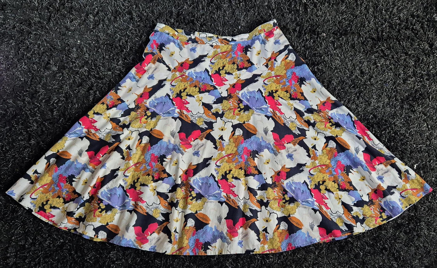 Vintage Cotton Floral Circle Skirt by Slimray of London - Plus sized
