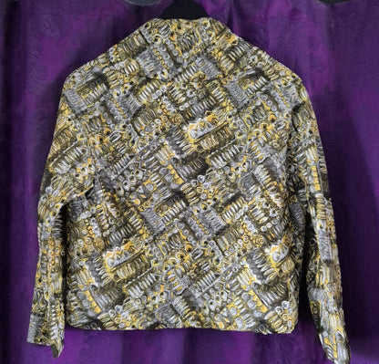 Vintage Mid-Century Geometric Print Short Jacket