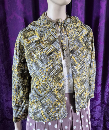 Vintage Mid-Century Geometric Print Short Jacket
