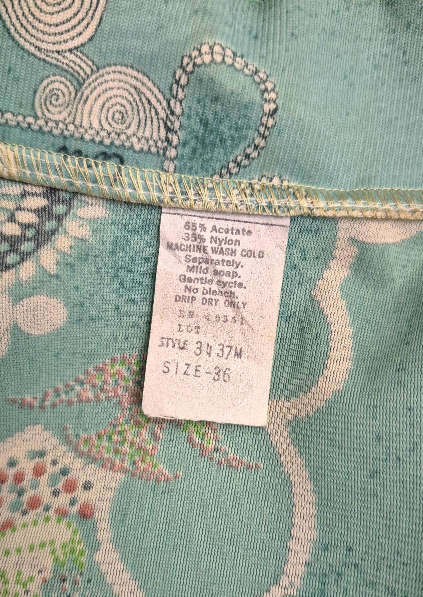 Vintage 1970s Art Deco Revival Mythology Blouse