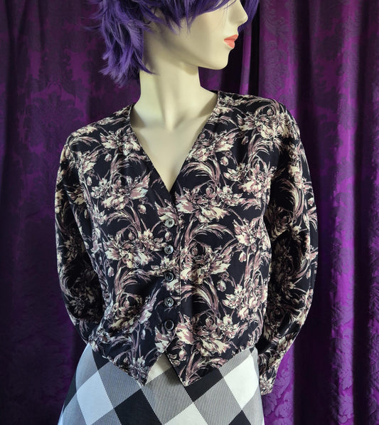 Vintage 1990s LIBERTY of London Floral Print Waistcoat Style Blouse