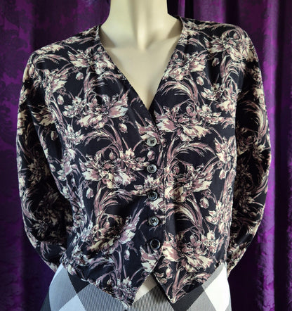 Vintage 1990s LIBERTY of London Floral Print Waistcoat Style Blouse