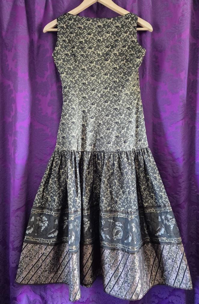 Gai Mattiolo Silk Brocade Drop Waist Party Dress