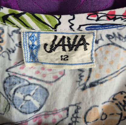 Vintage 1990s Cotton Hats Print Fit & Flare Sundress