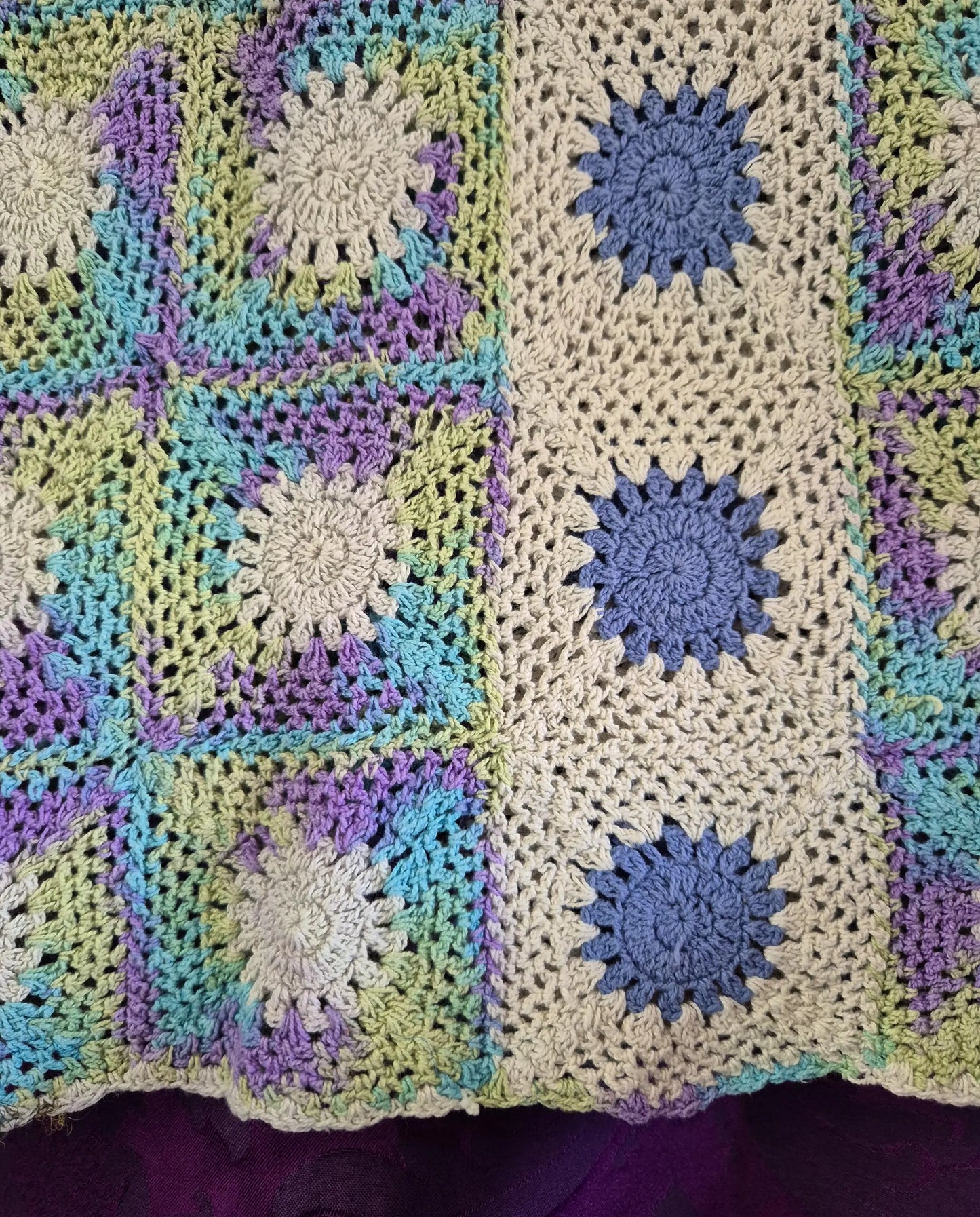 Vintage Hand Crocheted Pastel Boho Blouse