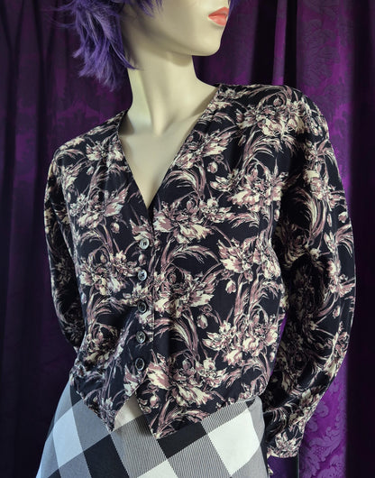 Vintage 1990s LIBERTY of London Floral Print Waistcoat Style Blouse