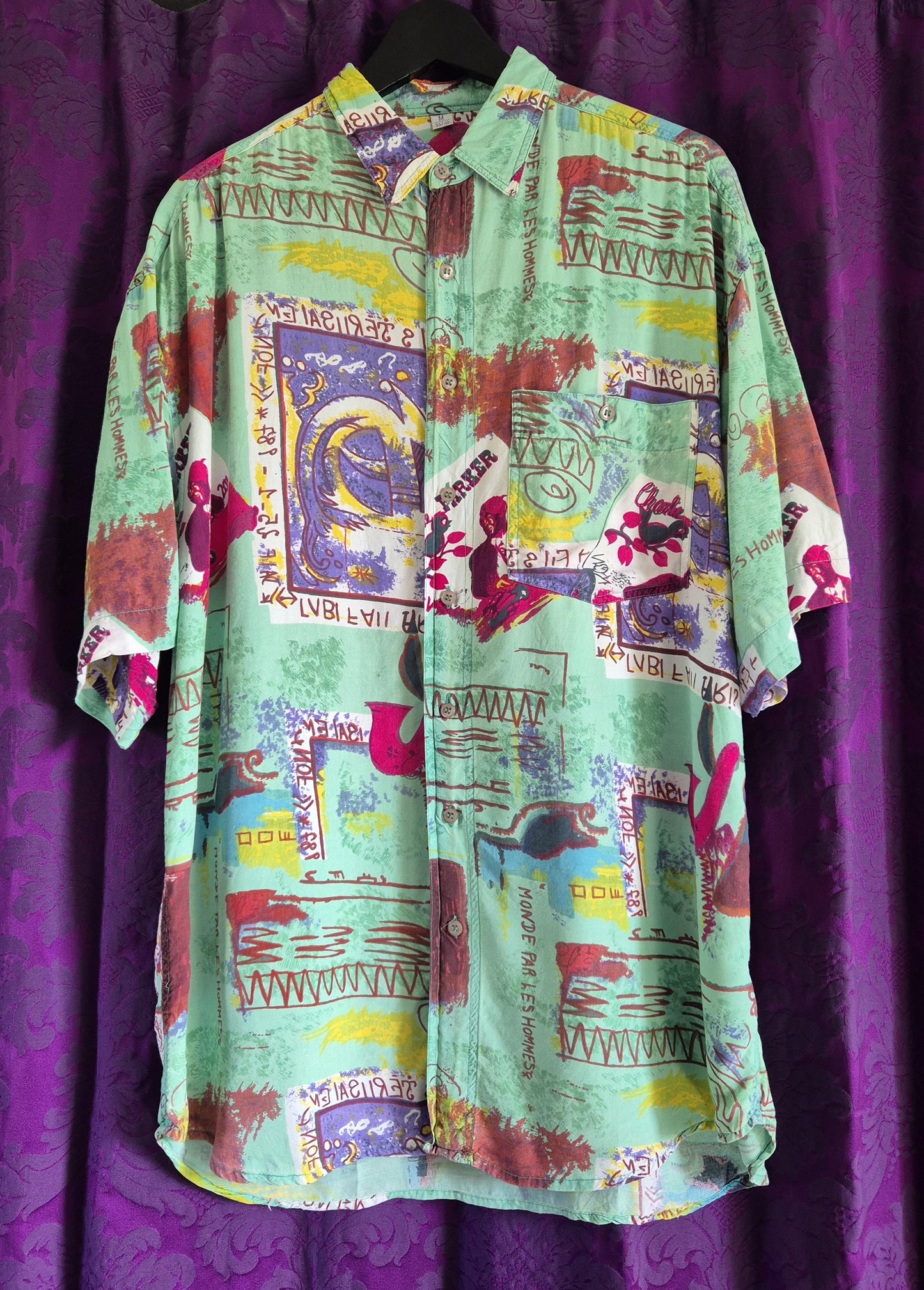 Vintage 1990s Charlie Parker Art Print Summer Shirt