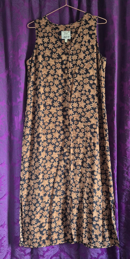 Vintage LIBERTY of London Leaf Print Rayon Tunic Dress