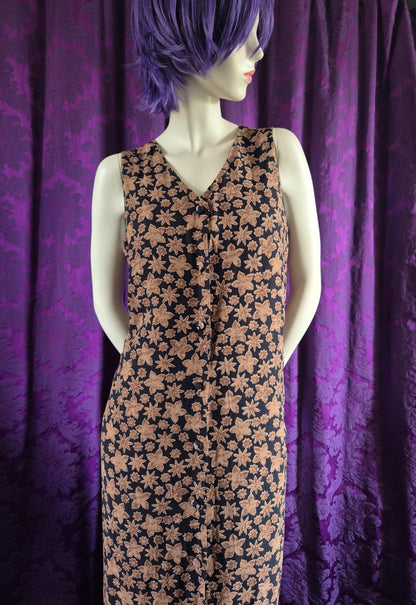 Vintage LIBERTY of London Leaf Print Rayon Tunic Dress