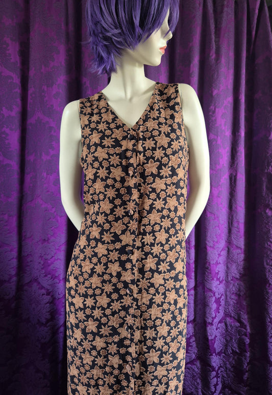 Vintage LIBERTY of London Leaf Print Rayon Tunic Dress