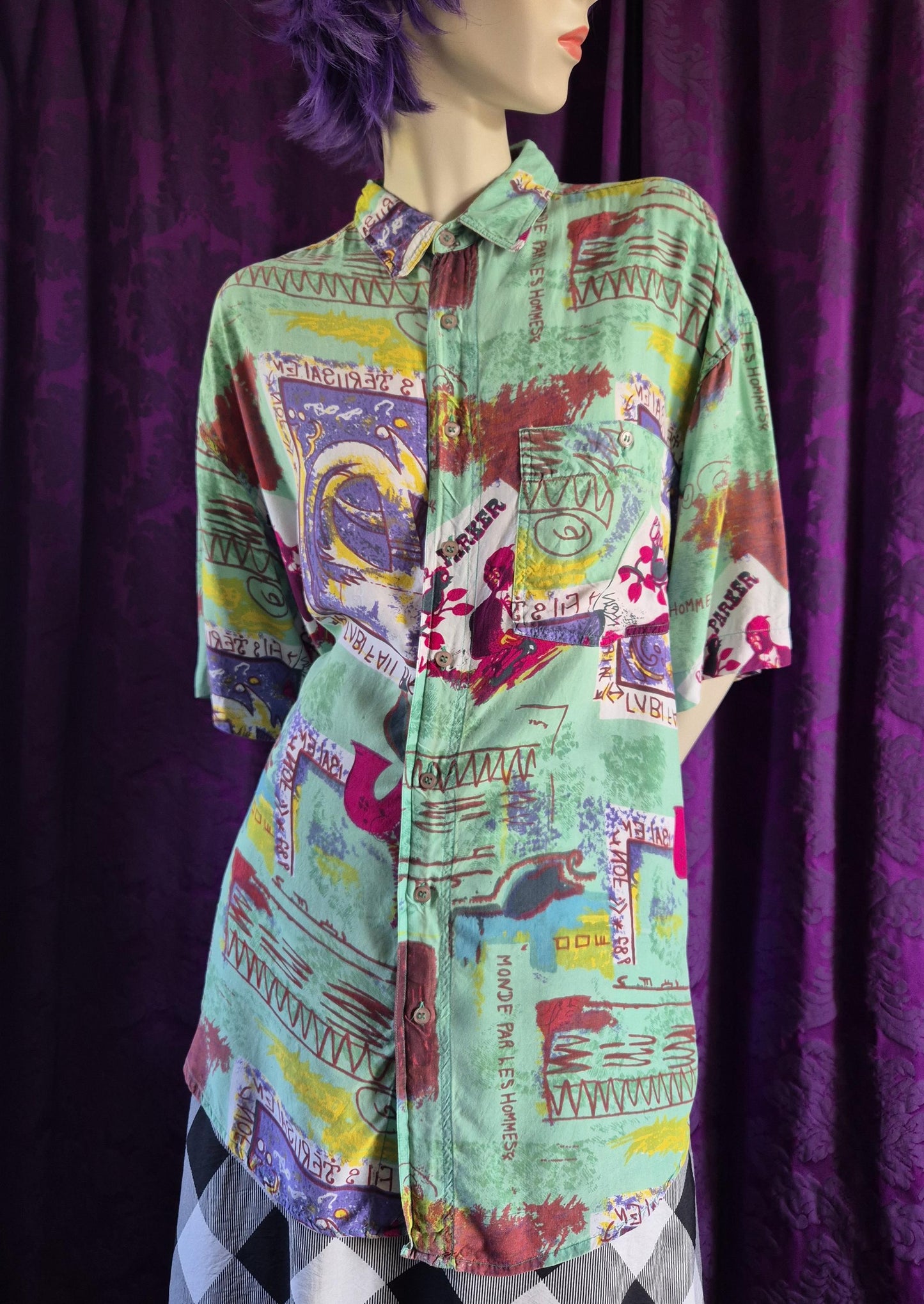 Vintage 1990s Charlie Parker Art Print Summer Shirt