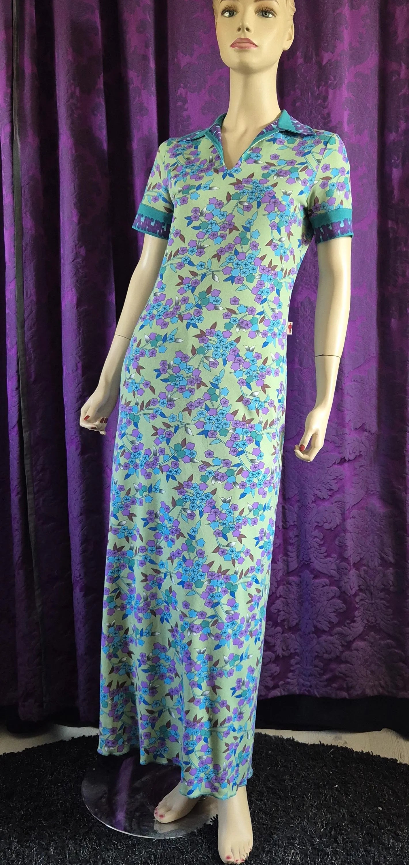 JPG Jean's by Jean Paul Gaultier Floral Print Maxi Polo Shirt Dress