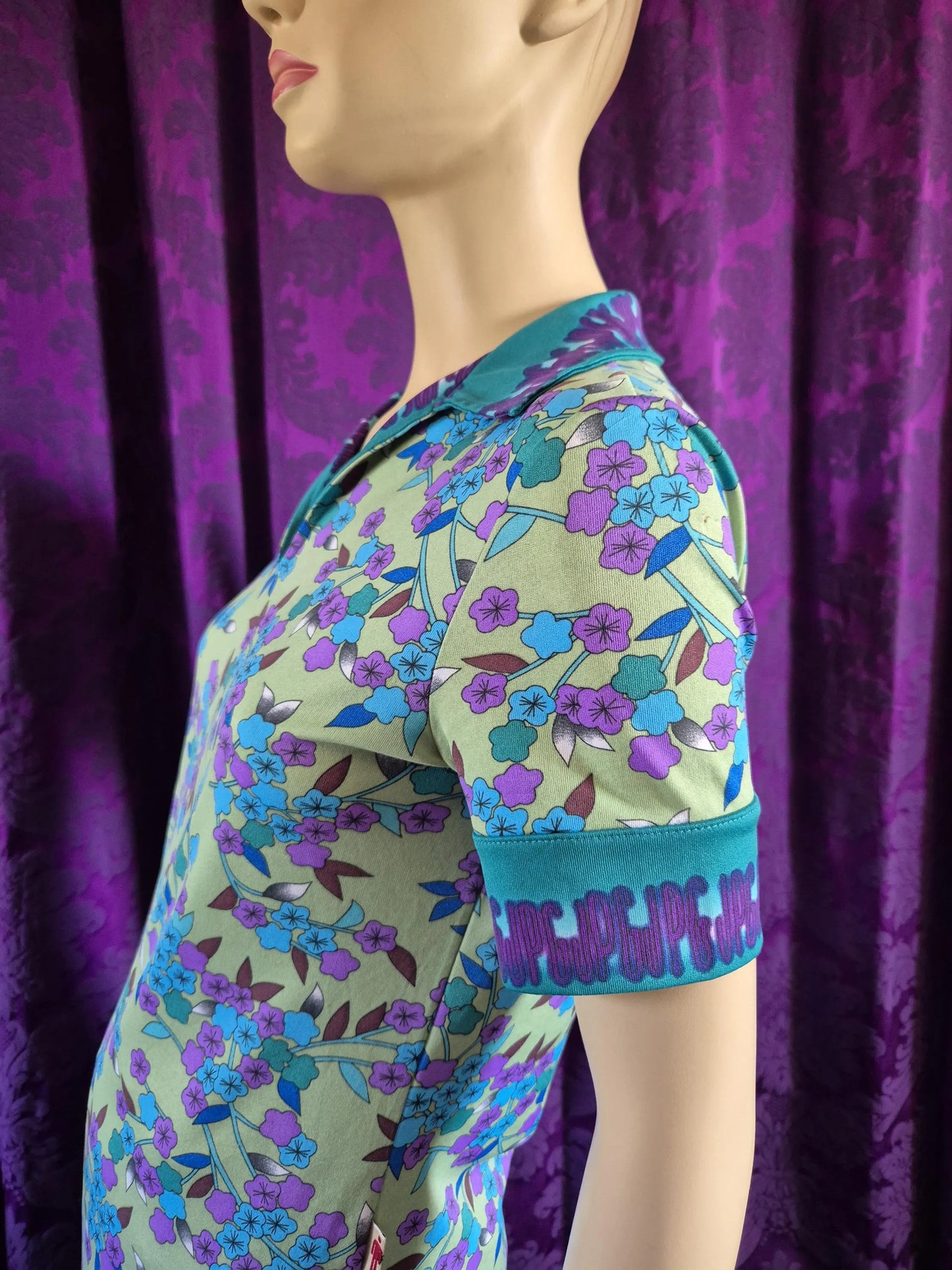 JPG Jean's by Jean Paul Gaultier Floral Print Maxi Polo Shirt Dress