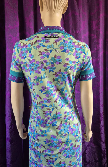 JPG Jean's by Jean Paul Gaultier Floral Print Maxi Polo Shirt Dress