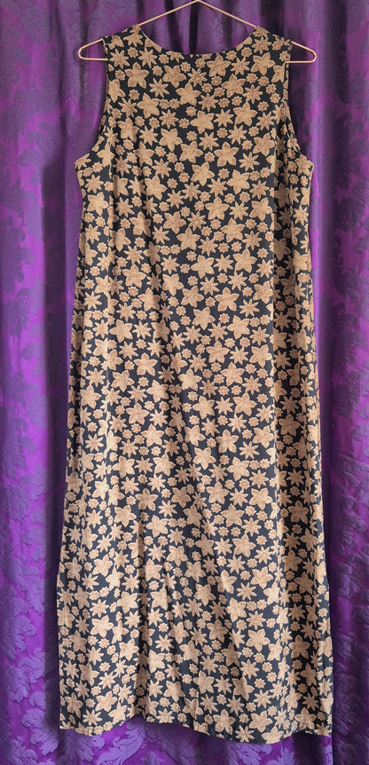 Vintage LIBERTY of London Leaf Print Rayon Tunic Dress
