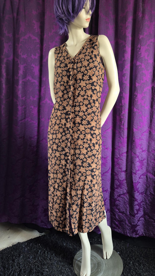 Vintage LIBERTY of London Leaf Print Rayon Tunic Dress