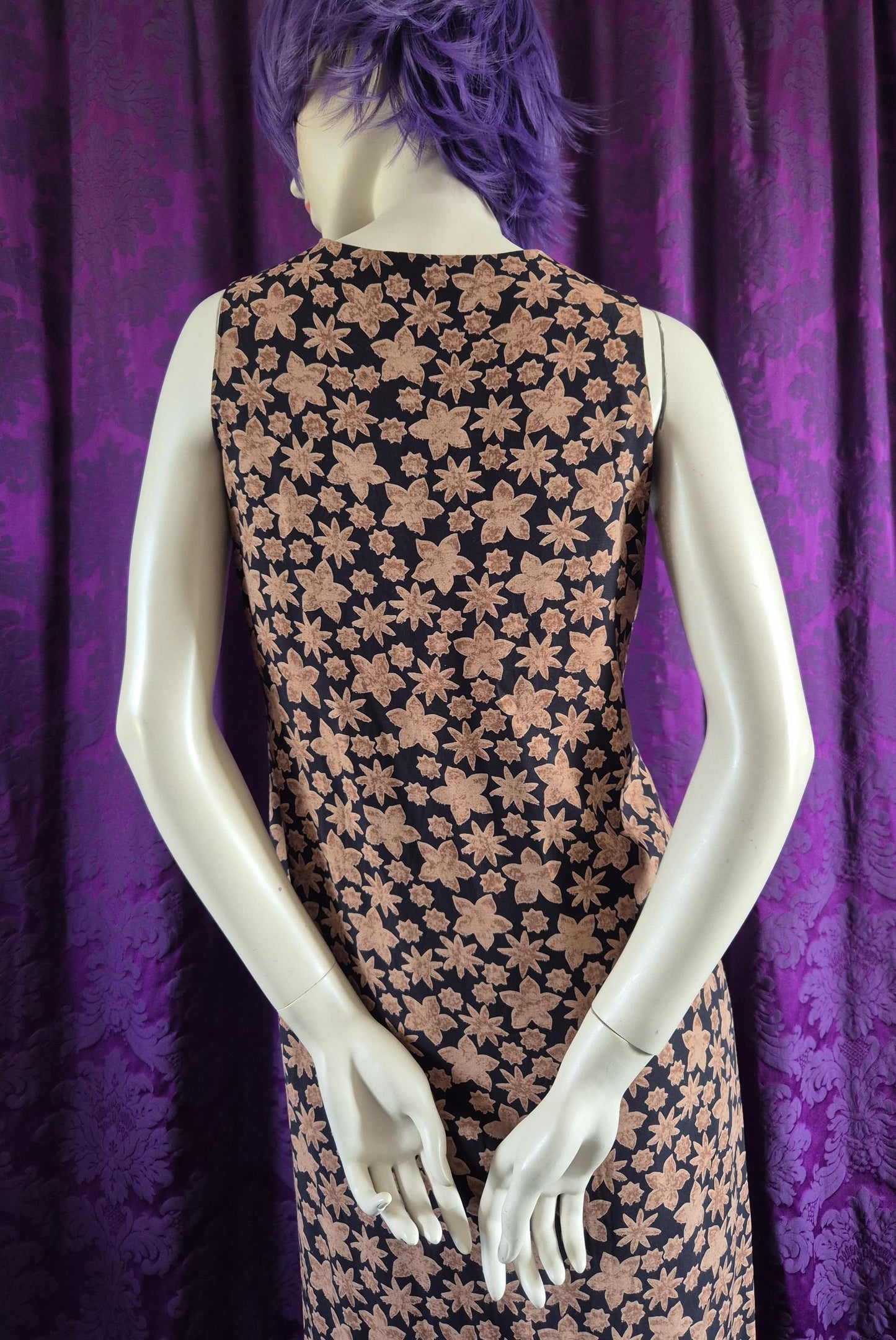 Vintage LIBERTY of London Leaf Print Rayon Tunic Dress