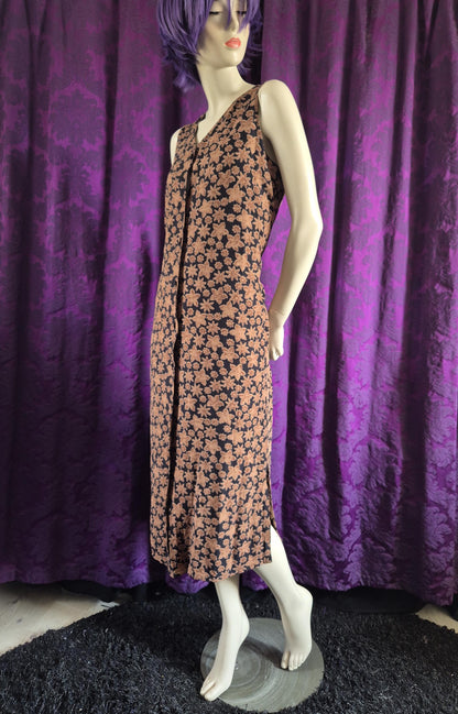 Vintage LIBERTY of London Leaf Print Rayon Tunic Dress