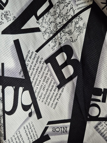 Newspaper Print Y2K Fit and Flare Dress