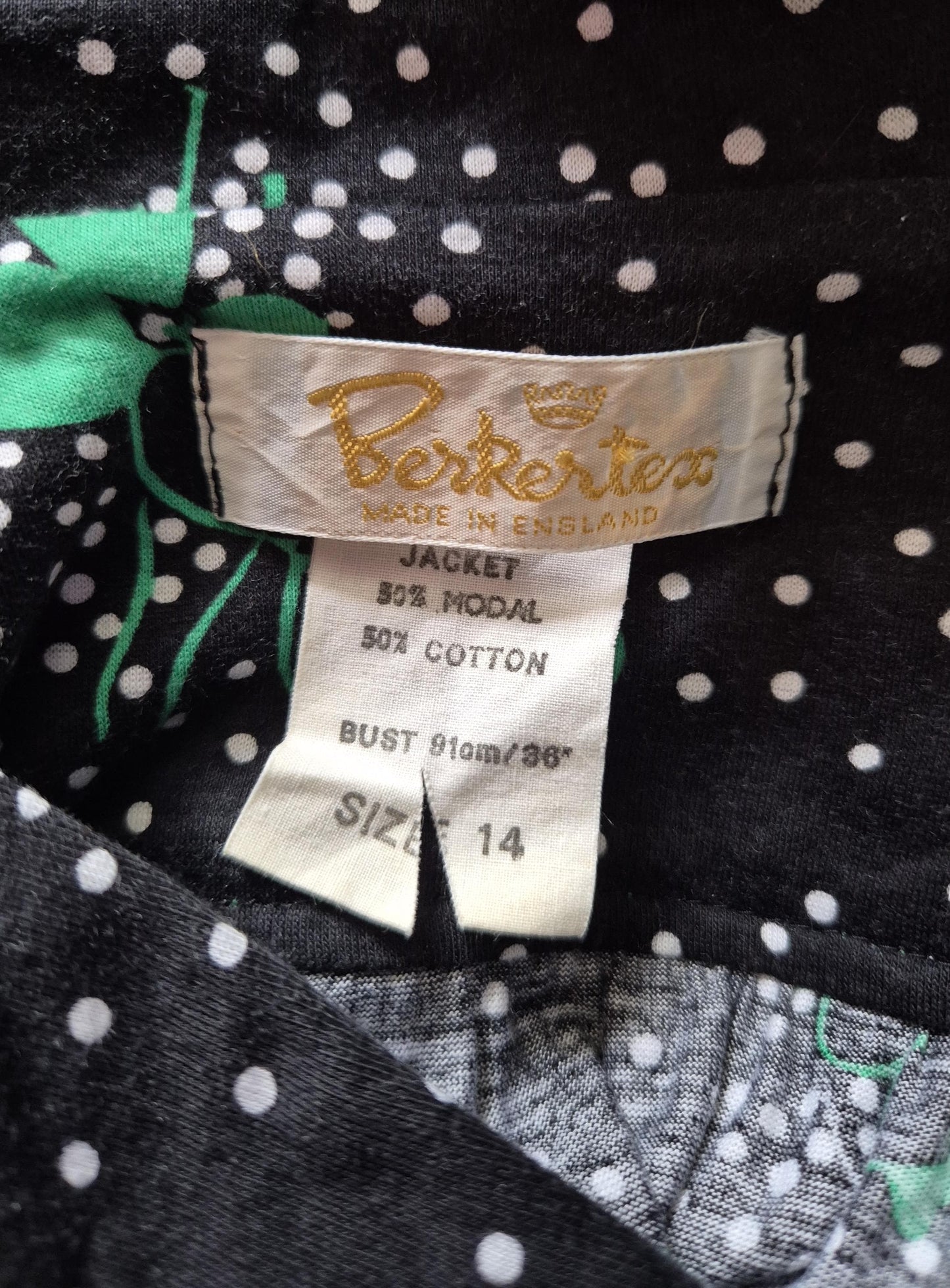 Vintage 1970s Clover Print Jersey Blouse & Skirt Set