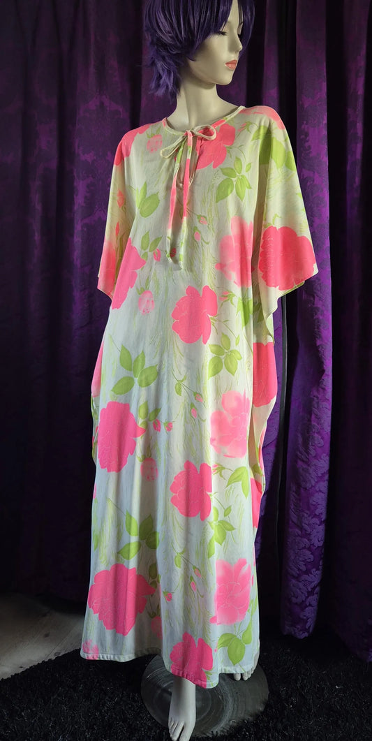 Neon Floral 1960s Caftan by Butterfield 8