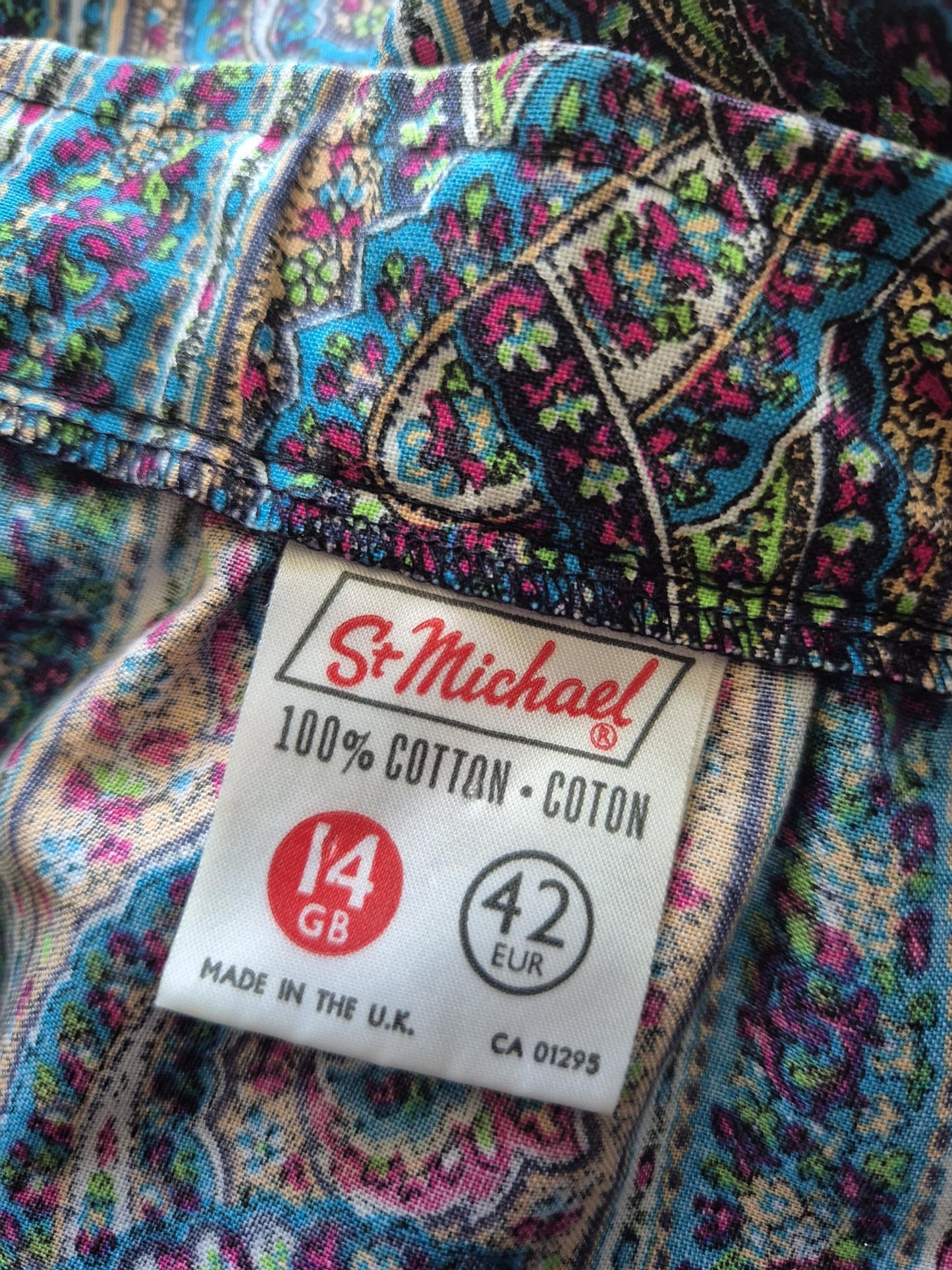 Vintage Paisley Ruffled Cotton Wrap Skirt