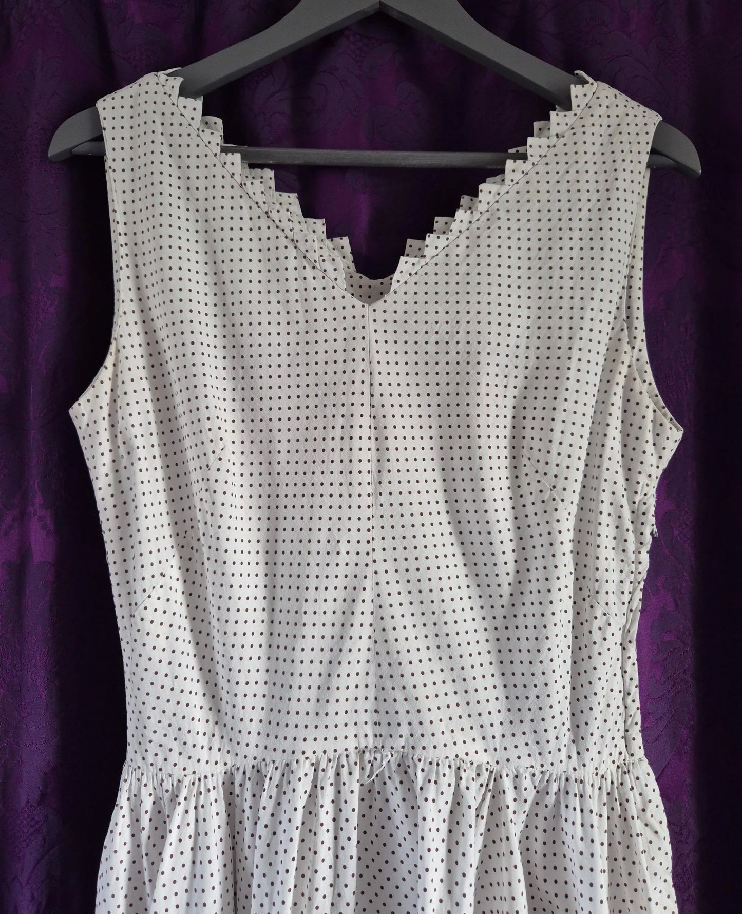 Cotton Spotted 1950s Circle Skirt Dress