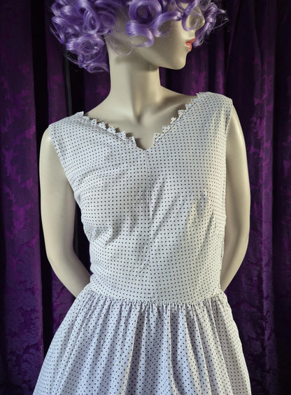 Cotton Spotted 1950s Circle Skirt Dress
