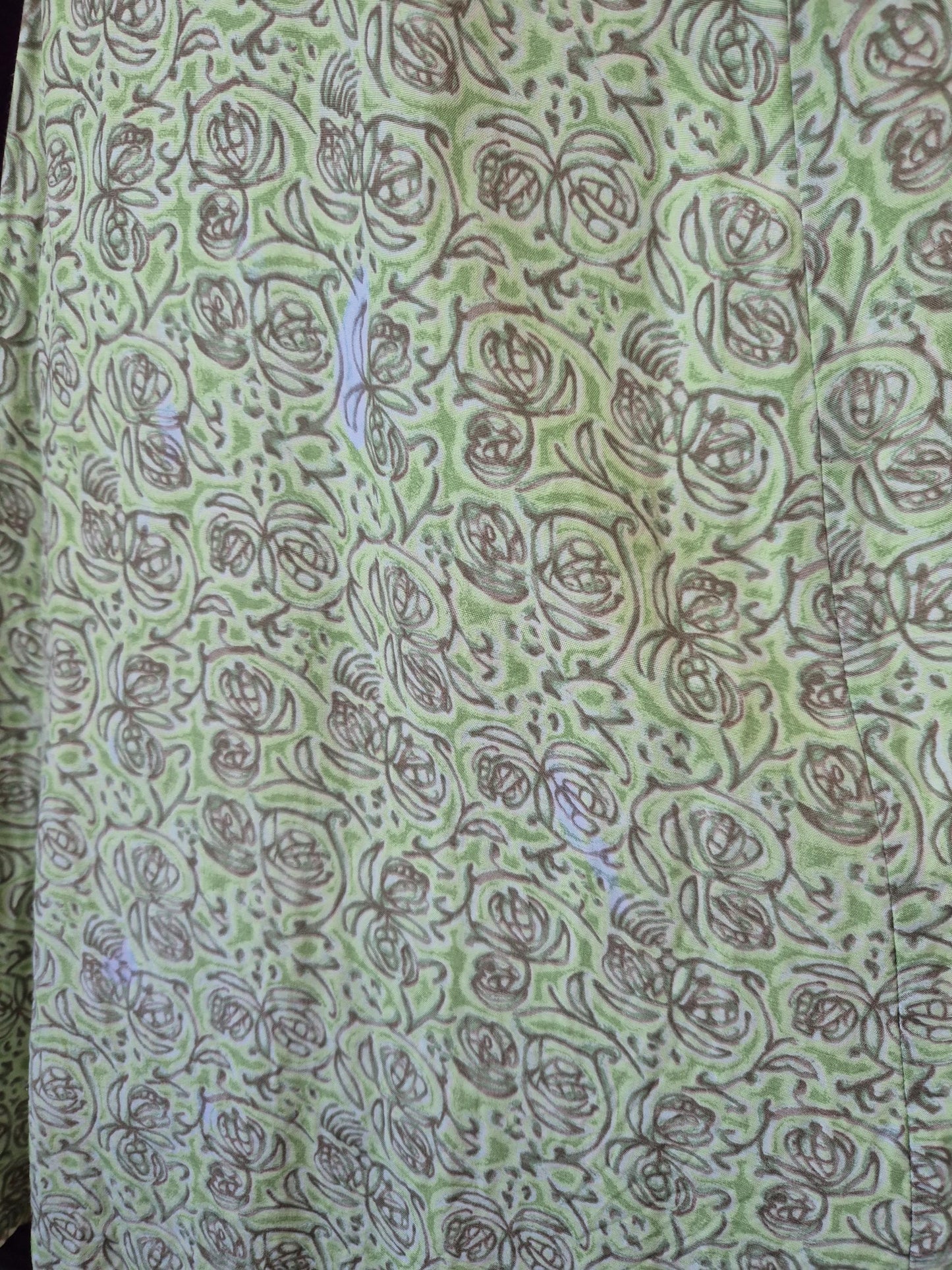 Chacok 1980s Pale Green Floral Dress