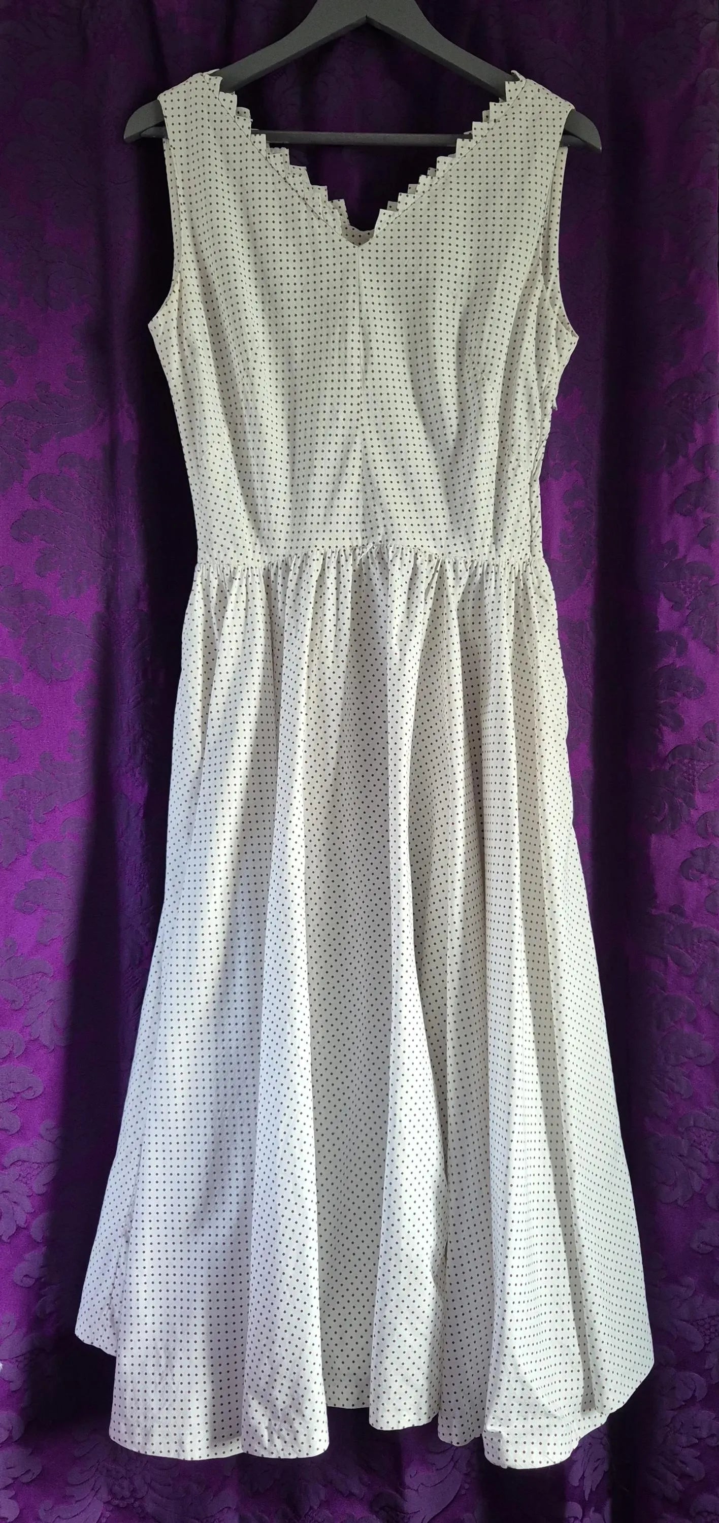 Cotton Spotted 1950s Circle Skirt Dress