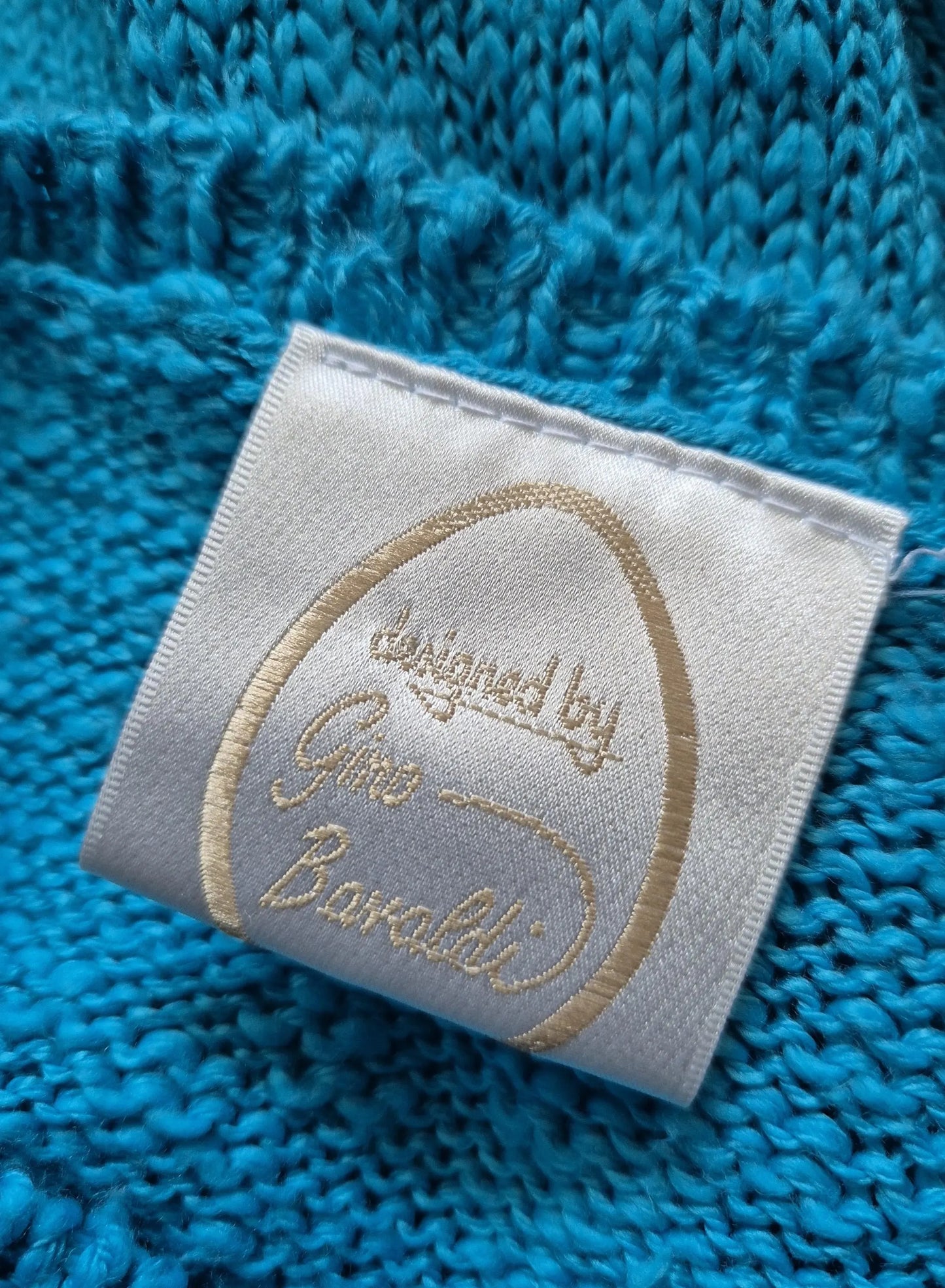 Vintage Beach Umbrella Seaside Scene Knit by Gino Baraldi