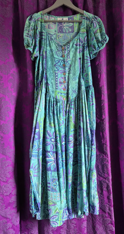 Vintage 1980s Cotton Print "Bo-Peep" Dress
