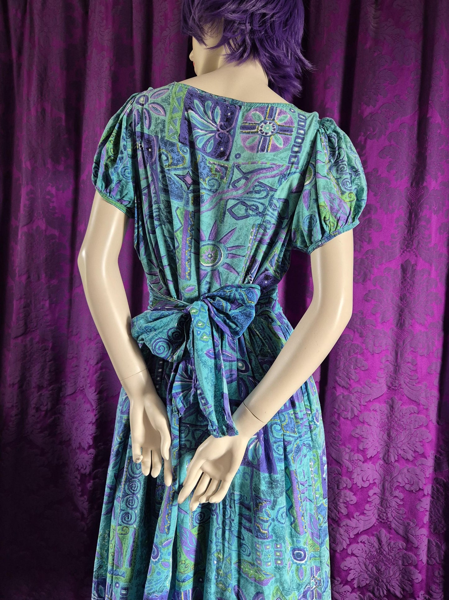Vintage 1980s Cotton Print "Bo-Peep" Dress