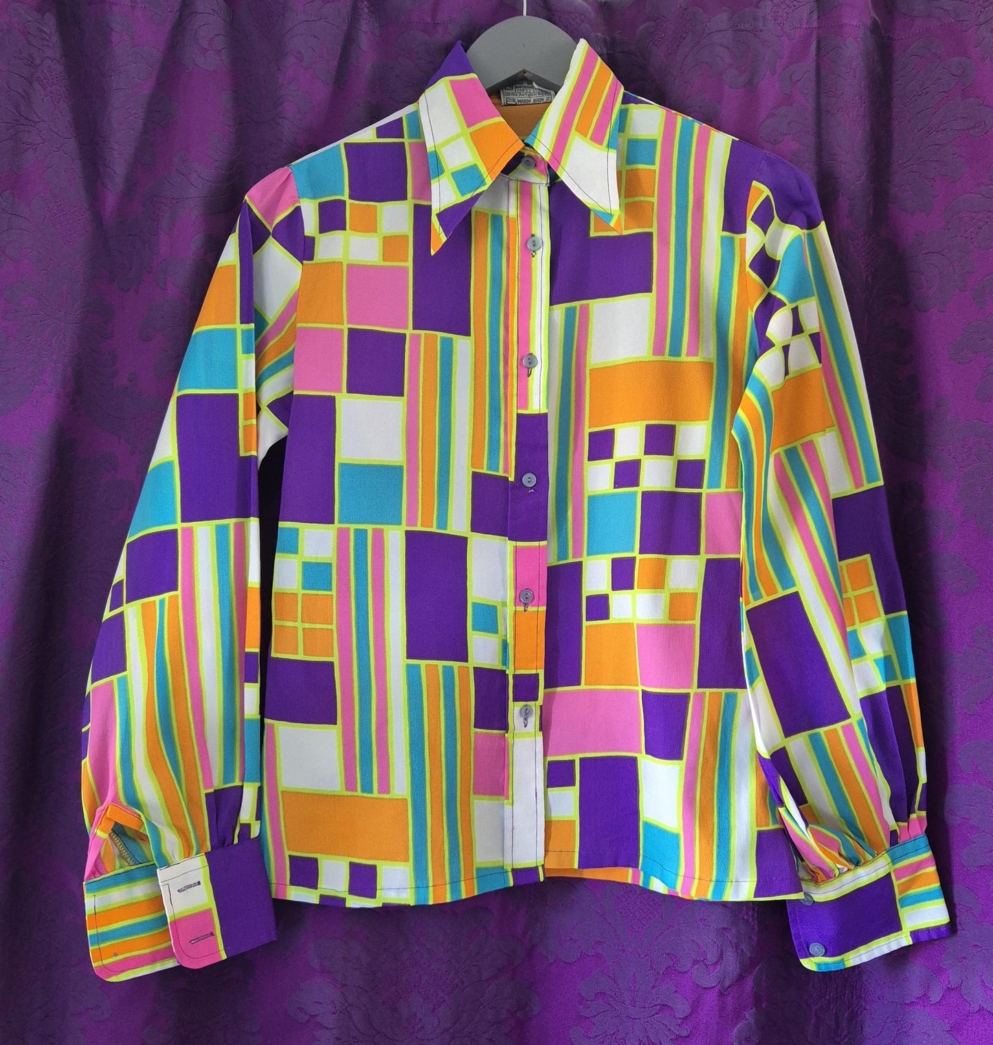 Vintage 1970s Psychedelic Geometric Print Shirt
