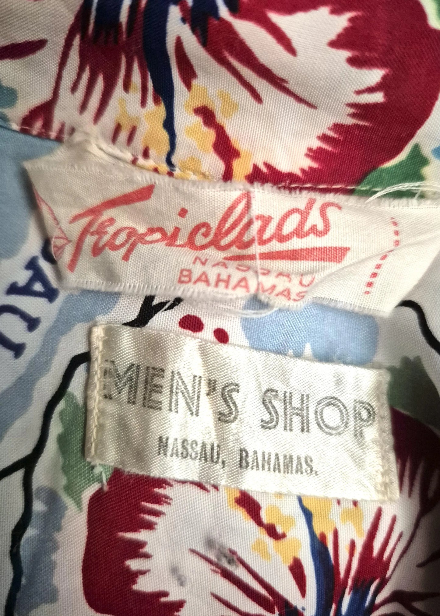 Vintage 1950s Tropiclads Bahamas Men's Shop Aloha Shirt